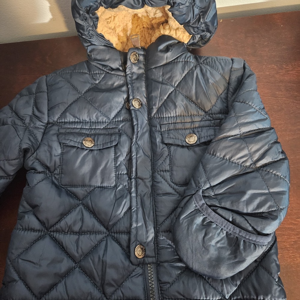 Perry Ellis baby Navy Blue Quilted Hooded snowsuit‎ size 6/9 Months Jumpsuit - Picture 13 of 13